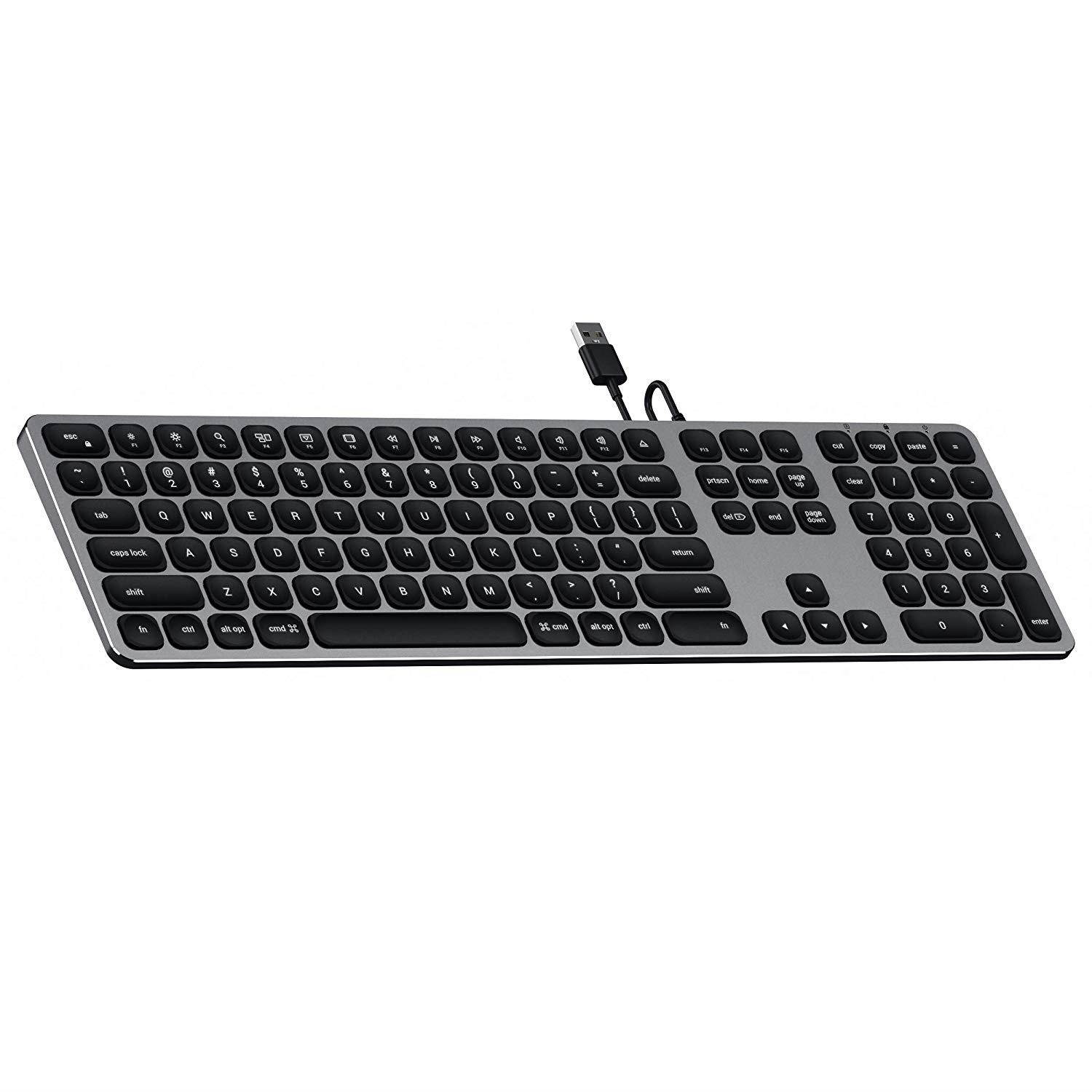 Satechi Aluminum USB Wired Keyboard with Numeric Keypad - Compatible with iMac Pro, iMac, MacBook Pro, MacBook Air and MacOS Devices (English, Space Gray)