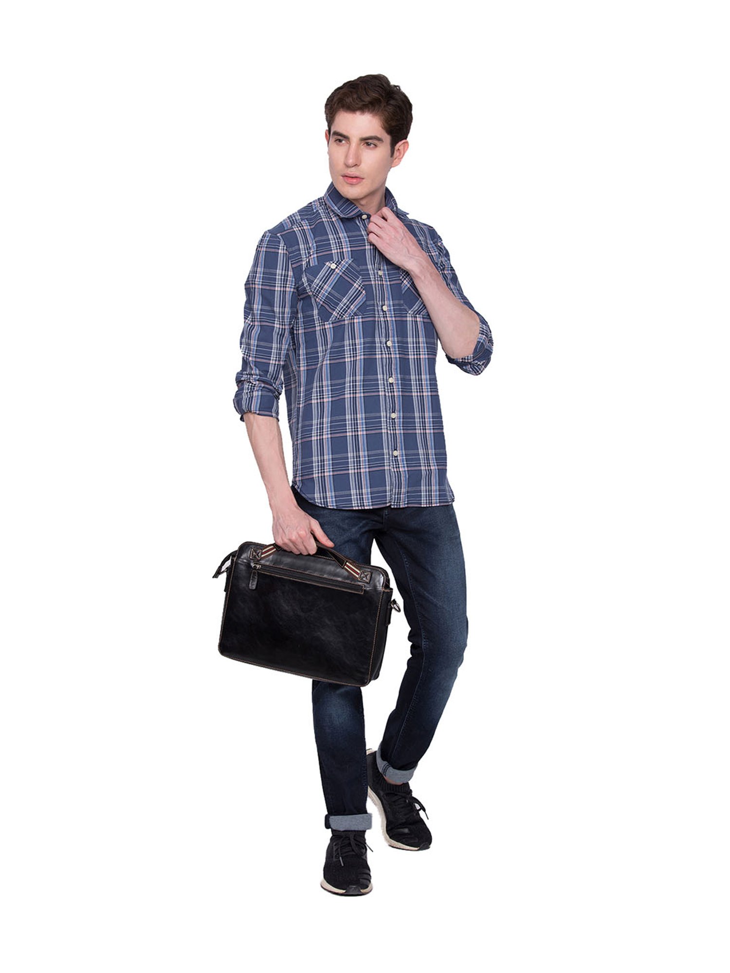 Lindbergh Light Blue Slim Fit Cotton Shirt