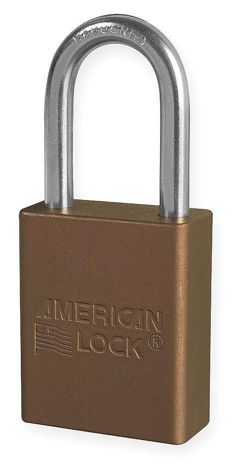 AMERICAN LOCK A1106KABRN54331 Lockout Padlock,KA,Brown,1-7/8"H