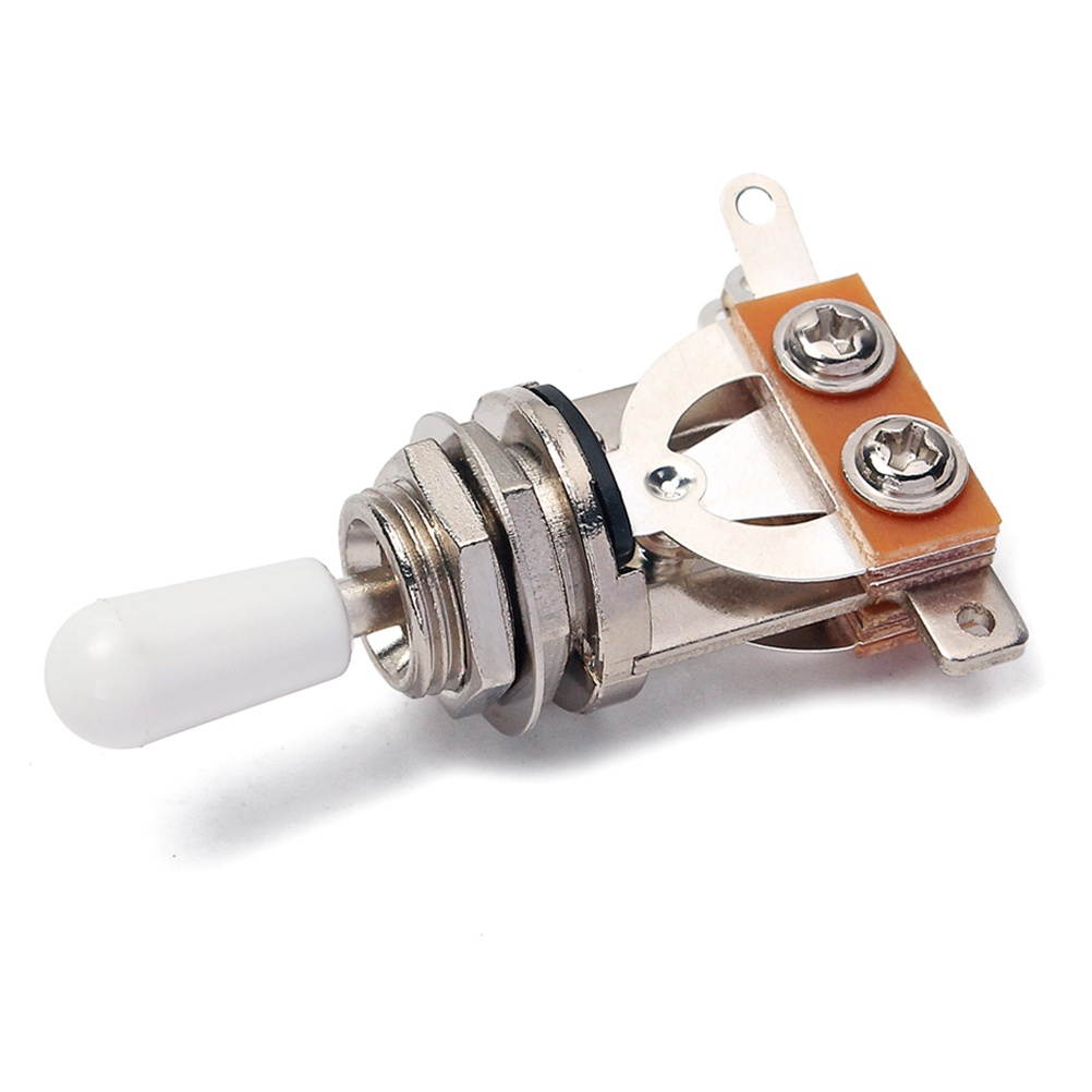 2pcs 3-way Toggle Switch Electric Guitar Pickup Selector Head White Top