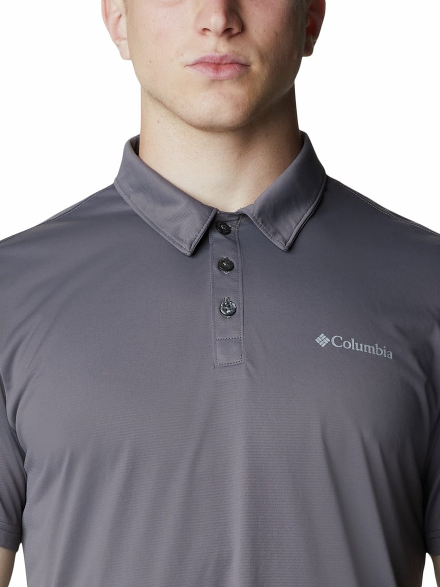Columbia Men Grey Hike Polo T-Shirt
