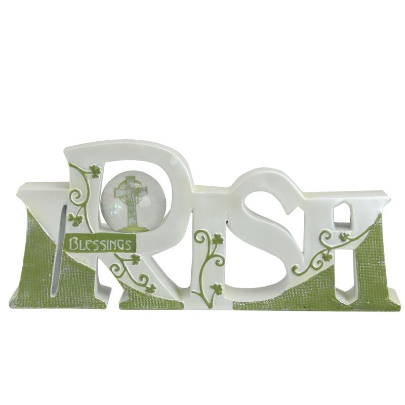 Roman Luck of the "Irish Blessings" St. Patrick's Day Sign with Mini Glitterdome