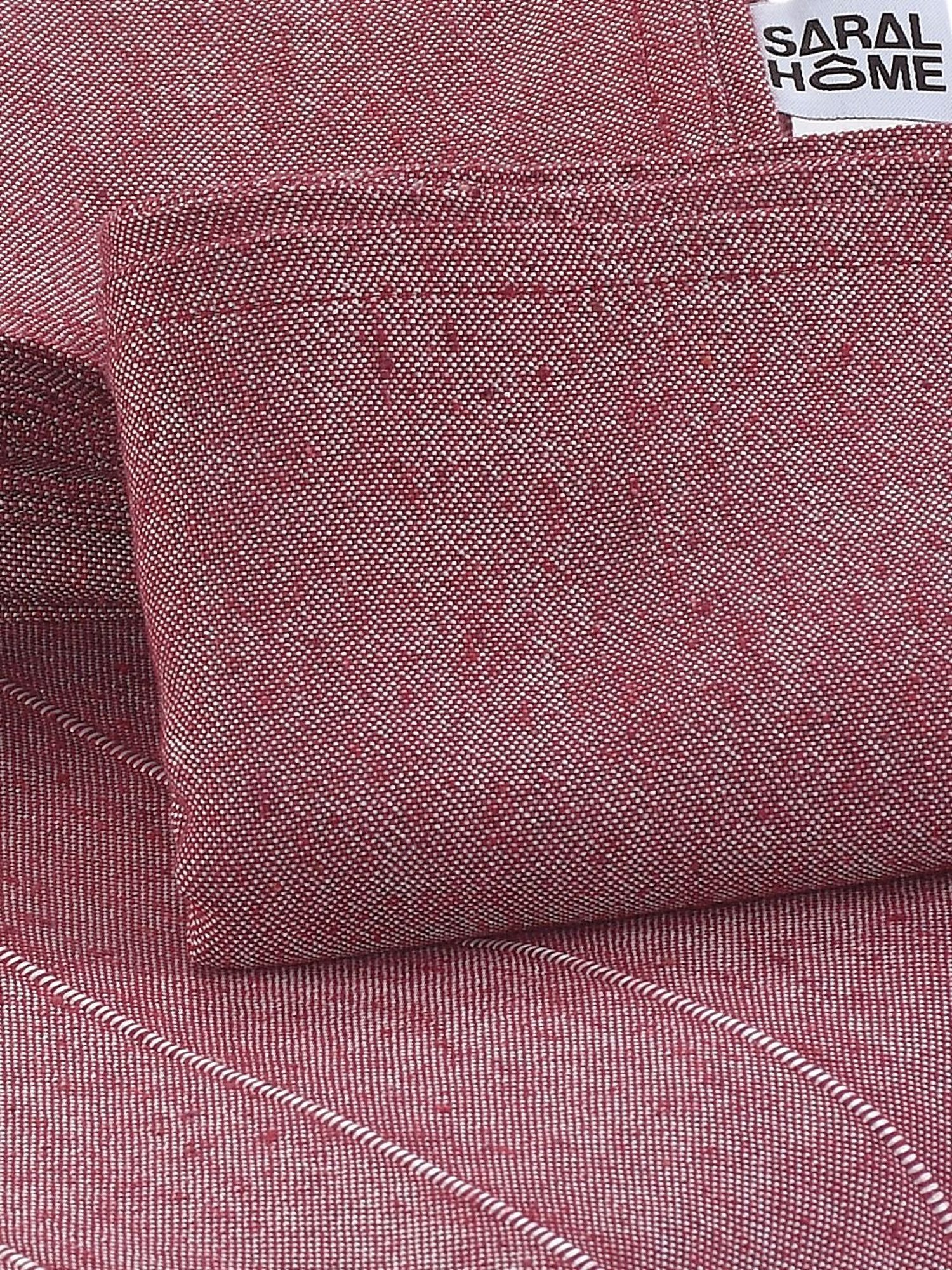 Saral Home Abstract Maroon 155 TC Cotton King Sized Bed Sheet with 2 Pillow Covers