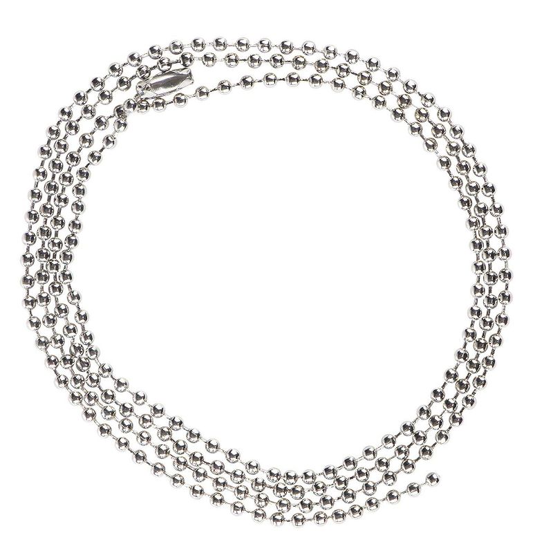 Juvale 30 Pack Silver Ball Chain Necklace with Connector for Jewelry Making, 29.5" x 0.09"