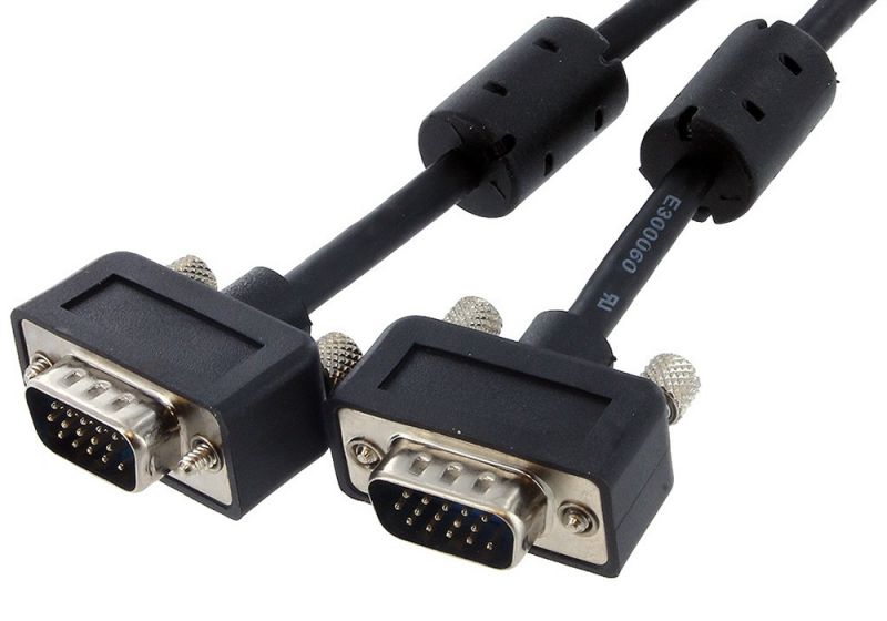 AYA 10Ft (10 Feet) Micro SVGA (HD15) Male to Male Cable with Dual Ferrites 32AWG up to 1920x1202