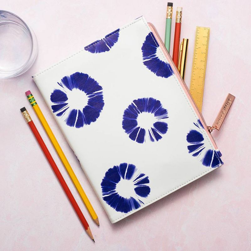 Leatherette Journal with Zipper Pouch Indigo Batik - DesignWorks Ink