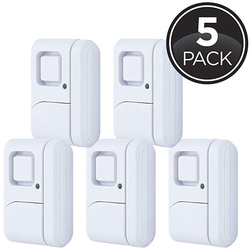 Personal Security WindowDoor 5Pack DIY Protection Burglar Alert Magnetic Sensor OffChimeAlarm Easy Installation Ideal for Home Gara Apartment Dorm RV and Office 45987 Piece