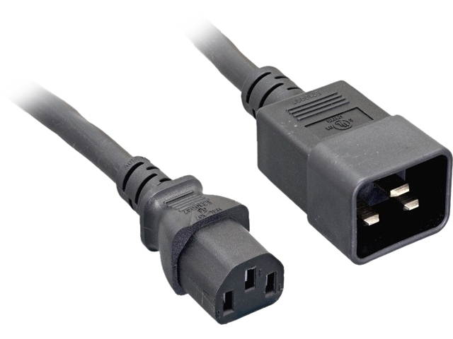Nippon Labs 14AWG C20 To C13 Universal Jumper Power Cord, SJT 15A/250V, IEC-60320-C20 to IEC-60320-C13,Black 10FT.Power Cable