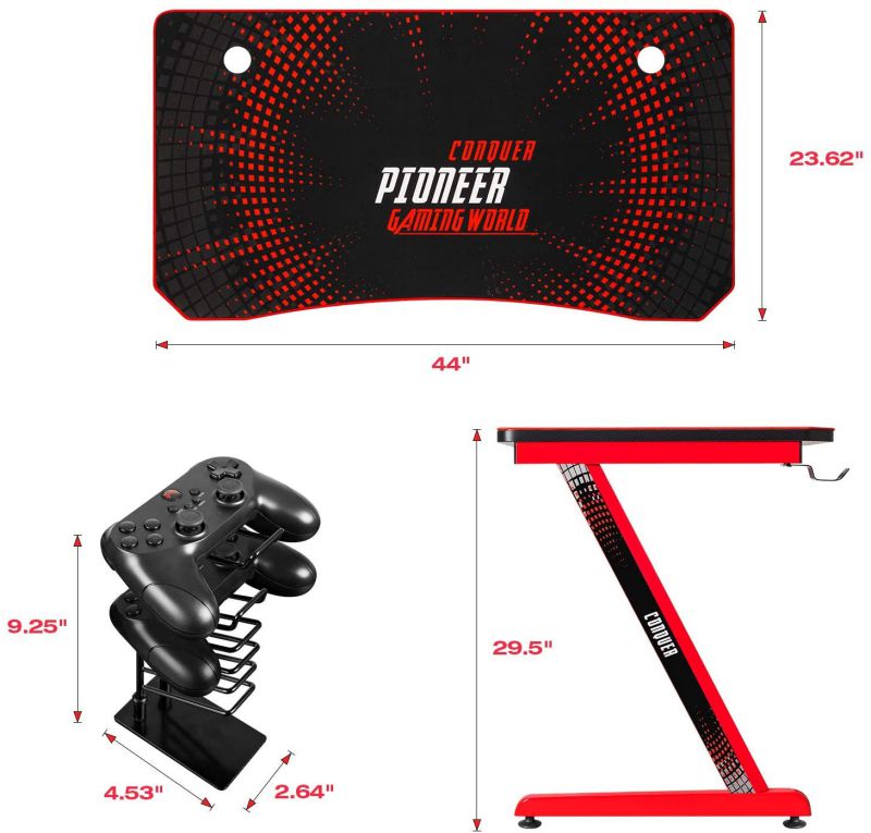 RESPAWN 3000 Gaming Computer Desk - Ergonomic Height Adjustable Gaming Desk, in Blue (RSP-3000-BLU)