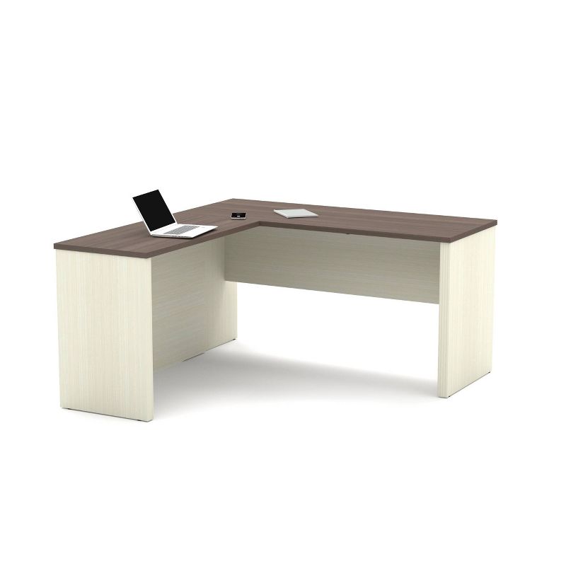 Prestige + L Shaped Workstation White Chocolate/Antigua - Bestar