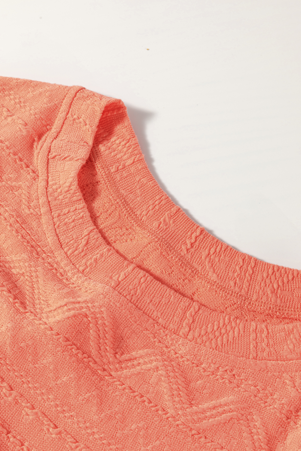 Skobeloff Textured Ruffle Split Top and Drawstring Shorts Set