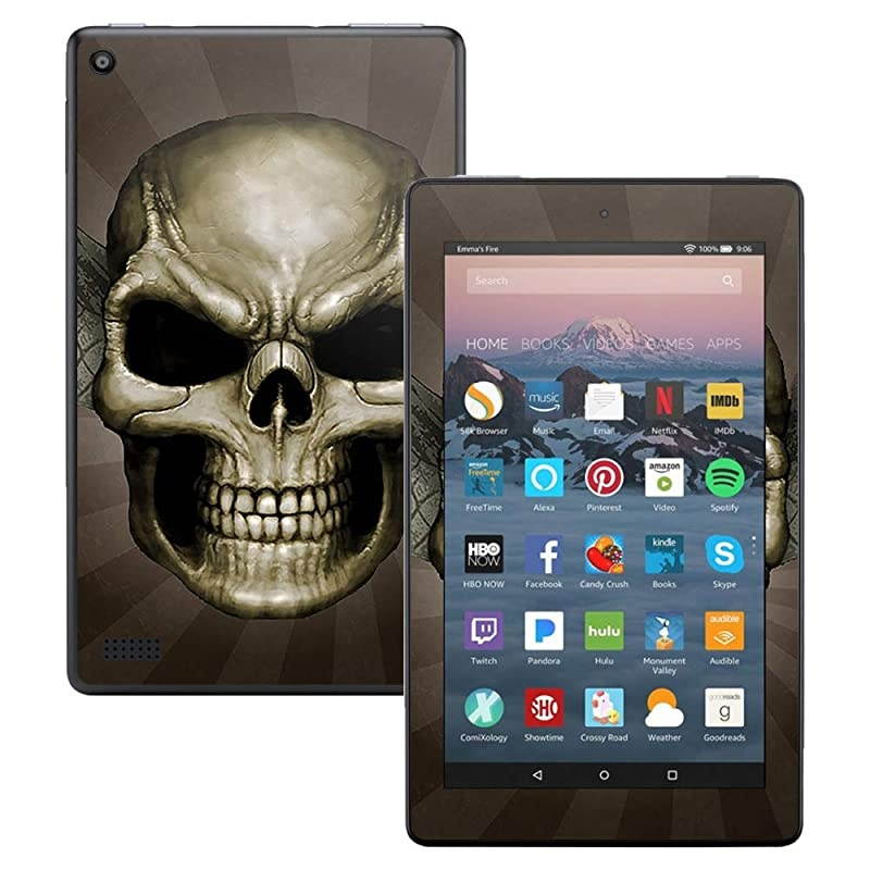 Skin Compatible with  Kindle Fire 7 2017 Skeletor | Protective Durable and Unique Vinyl Decal wrap Cover | Easy to Apply Remove and Change Styles | Made in The USA