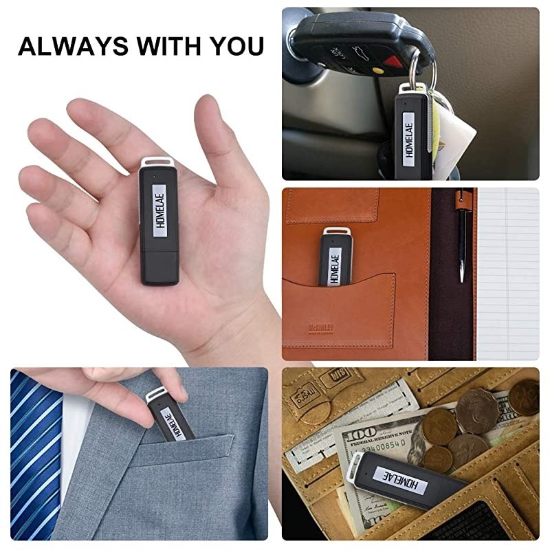 Voice Recorder 32GB Mini Digital Sound Audio Recorder Dictaphone with Dual for Lectures Meetings Class and More Rechargeable 15 Hours Continuous Recorder Black