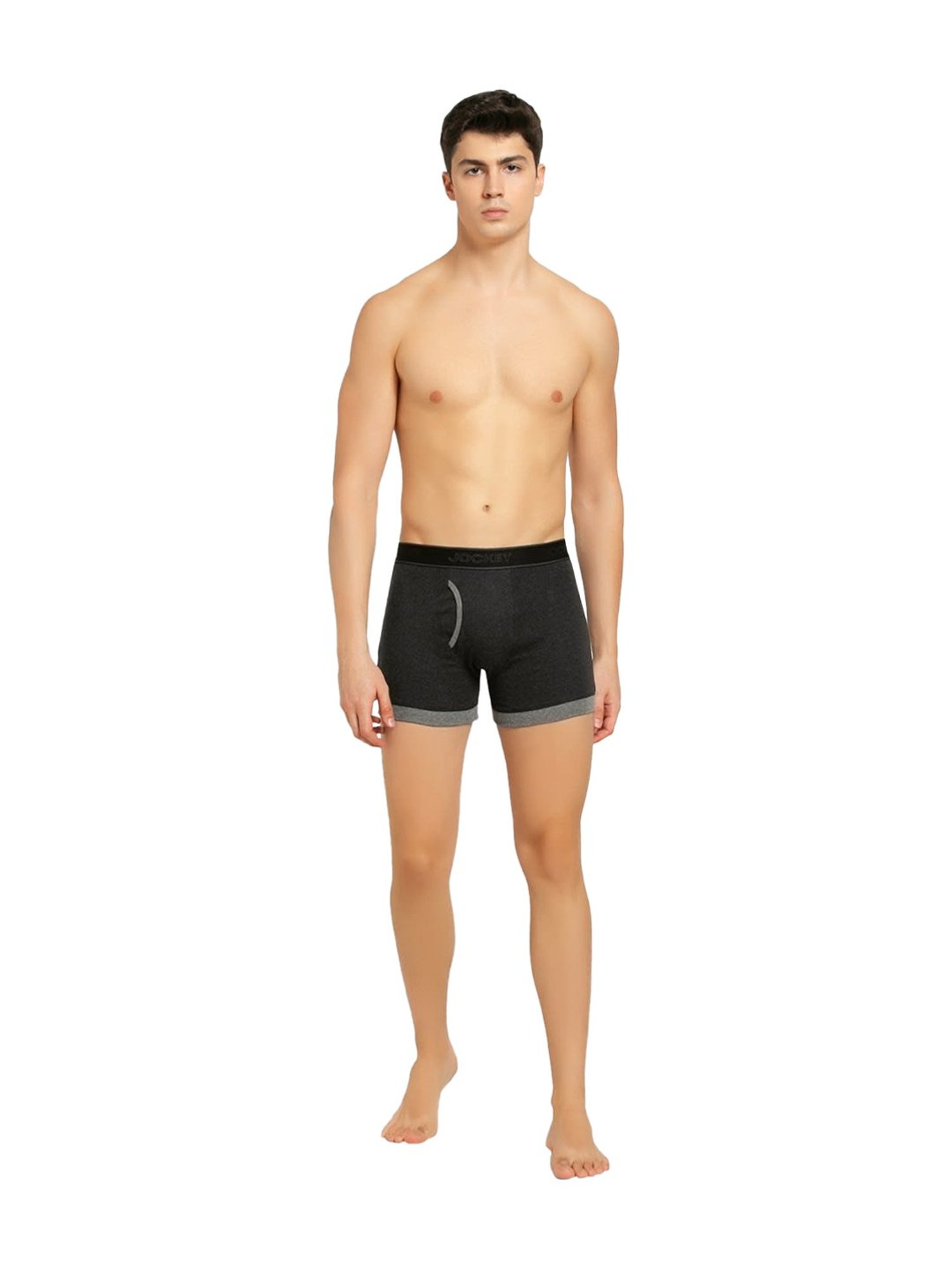 Jockey 1017 Black Super Combed Cotton Rib Boxer Briefs with Stay Fresh Properties - Pack of 2