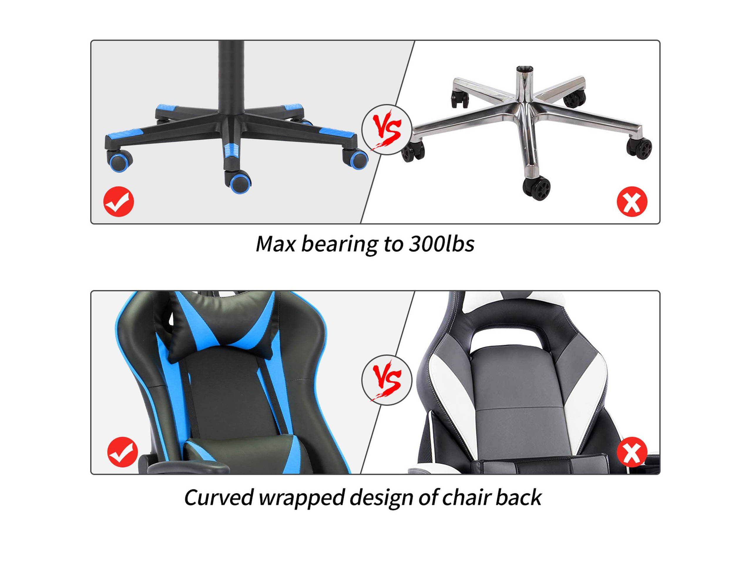 Home Office Racing Gaming Chair High Back Ergonomic Recliner Computer Chair, Height Adjustable Massage Gaming Chair With Neck Protection And Lumbar Support