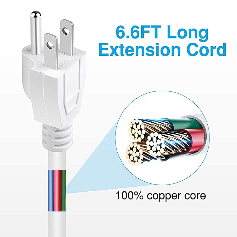 Power Strip Tower Surge Protector, 12 AC Outlets 3 Ports Electric Charging Station with 6.6 ft Extension Cord, 3000W 13A Desktop Power Strip with Handle, Circuit Breaker Safeguard Home Office