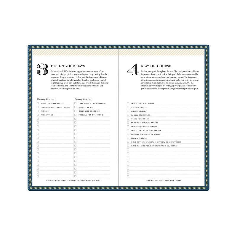 2021 Planner 5" x 8" Faux Leather Weekly/Monthly Bookbound Zip Closure Navy - Day Designer