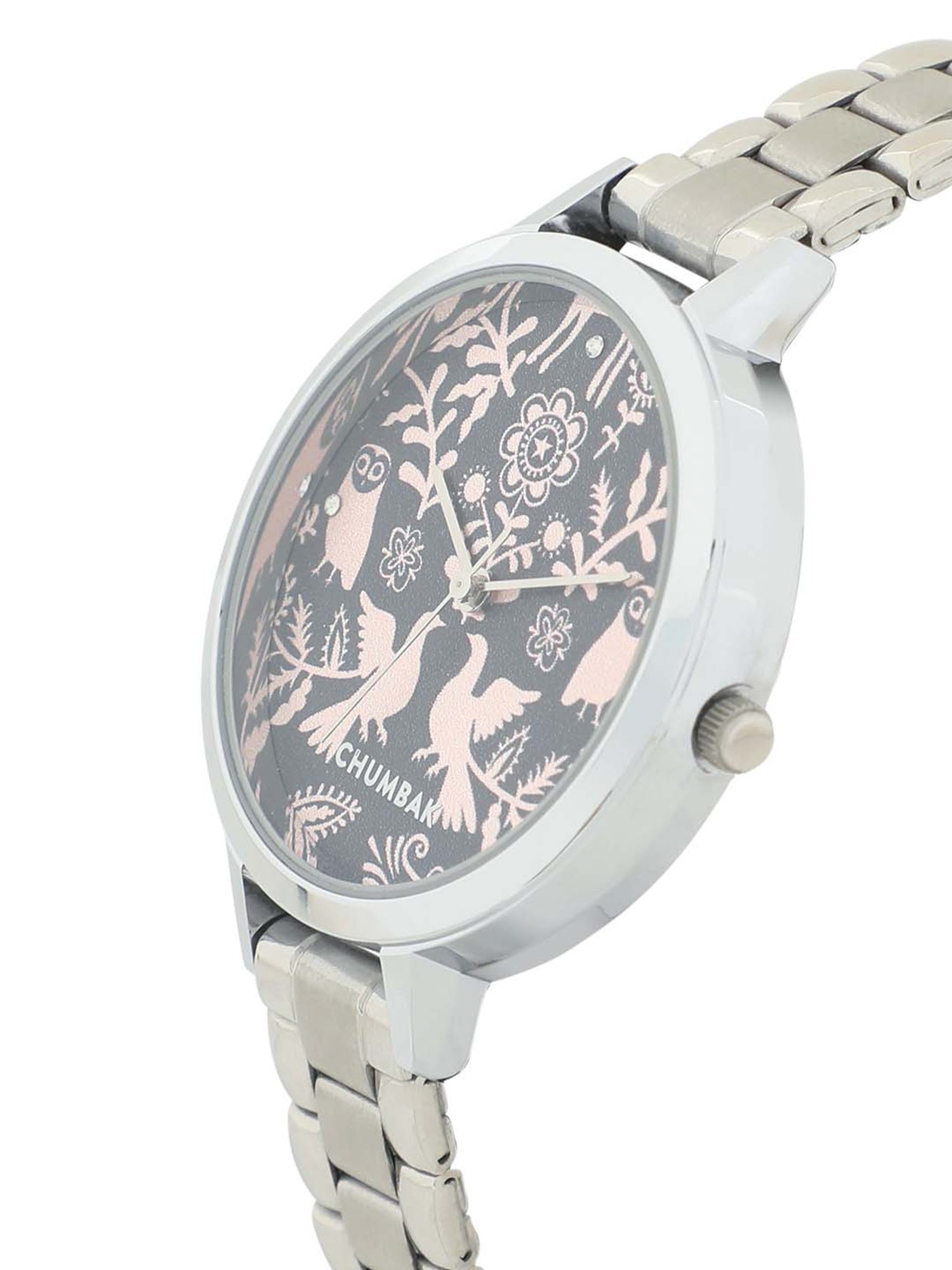 Chumbak QK2 Floral Birds Analog Watch for Women with Bracelet Set Combo