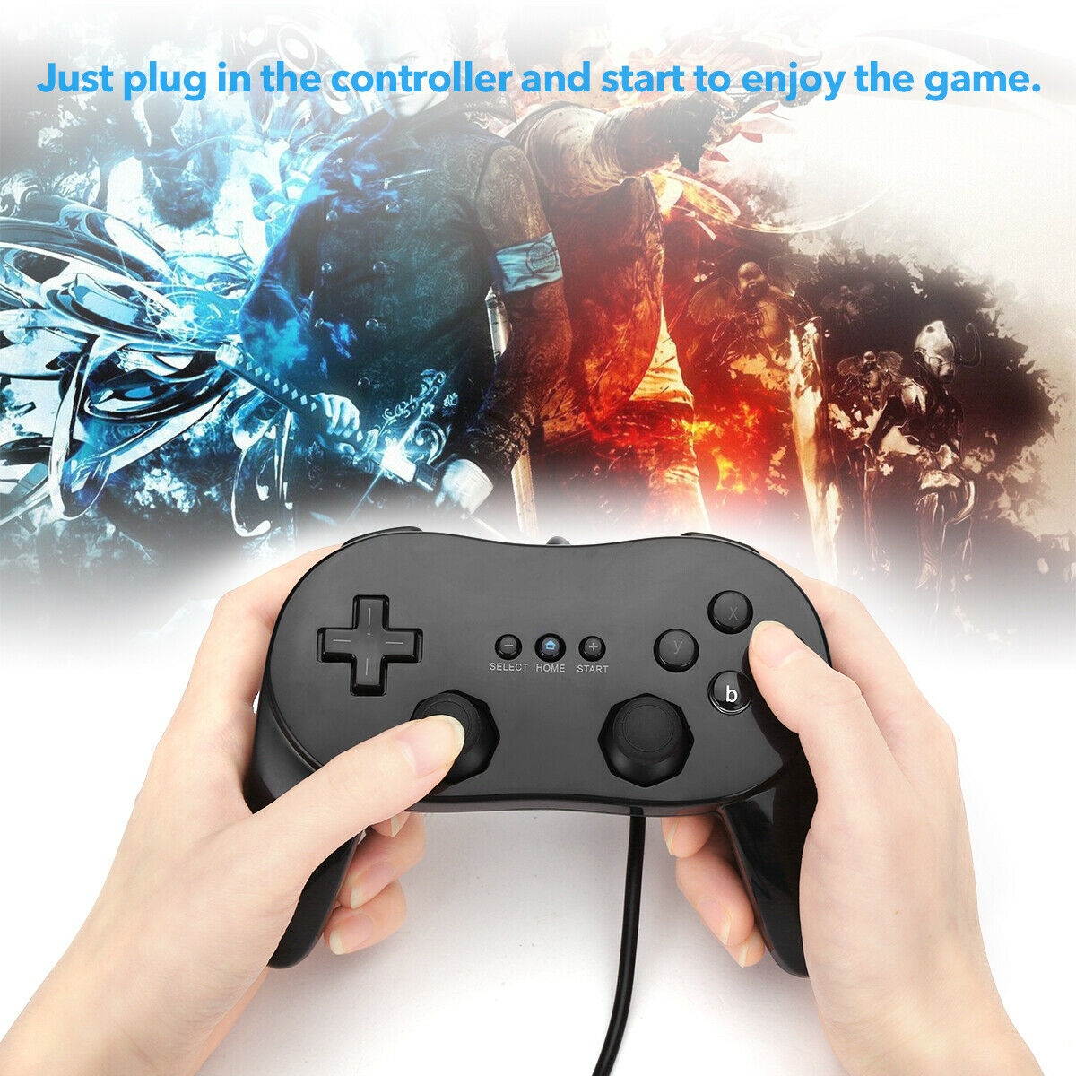 2Pack Pro Classic Gamepad Controller Console Joypad Fit For  Wii Remote