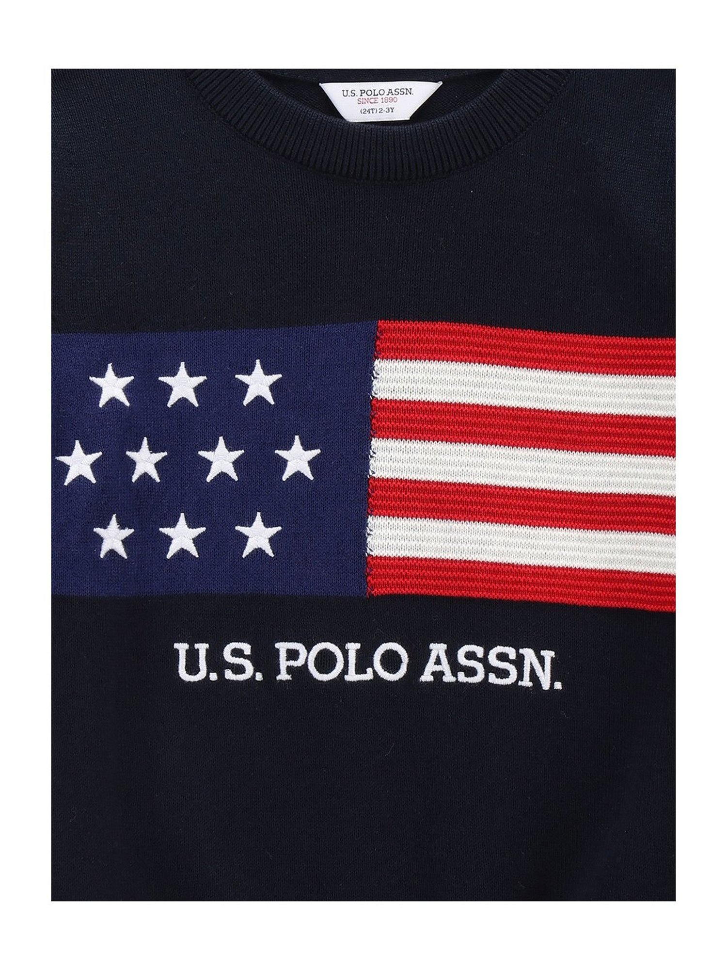 U.S. Polo Assn. Kids Blue Self Design Sweater