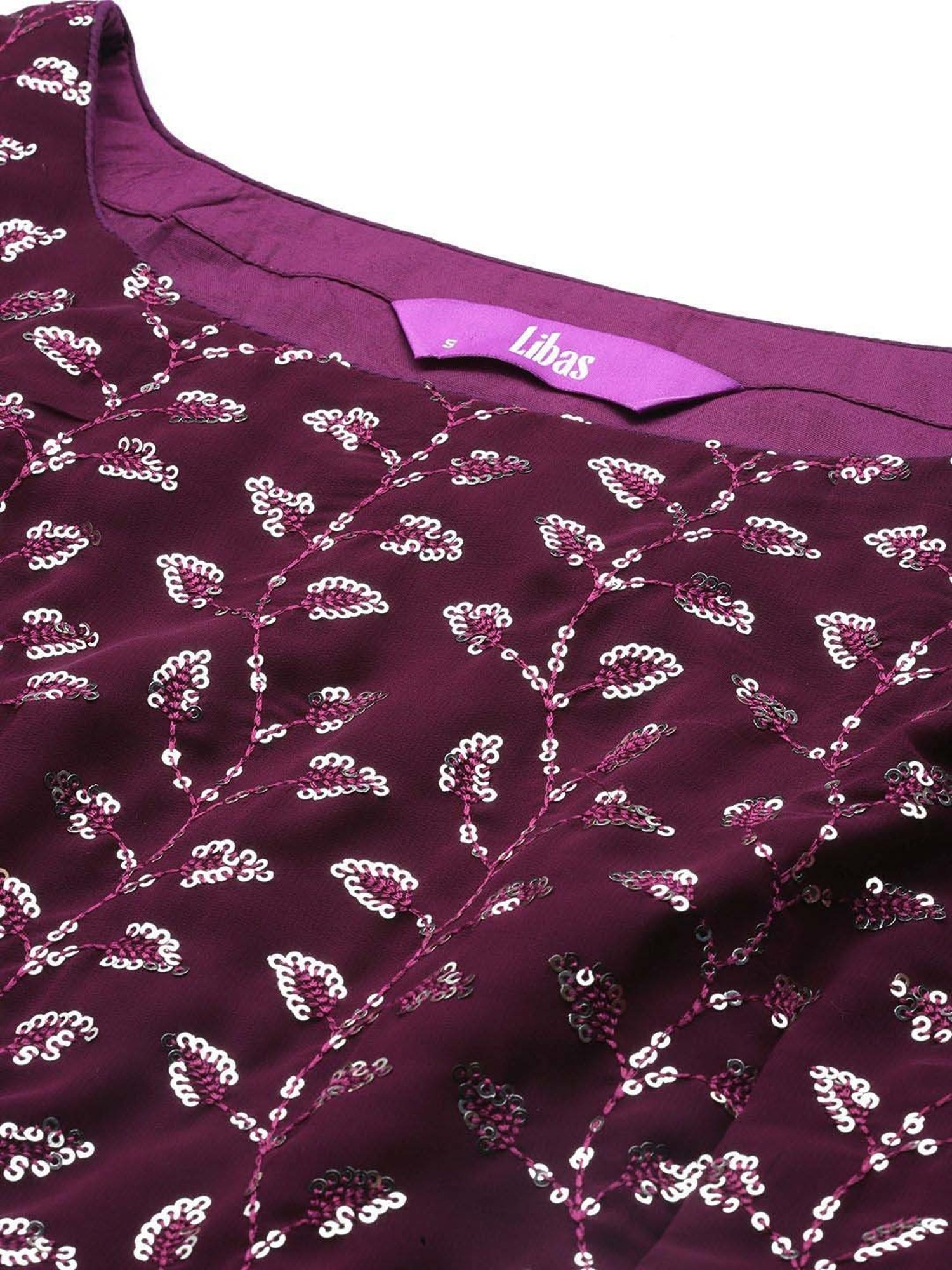 Libas Wine Plain Lehenga Choli Set