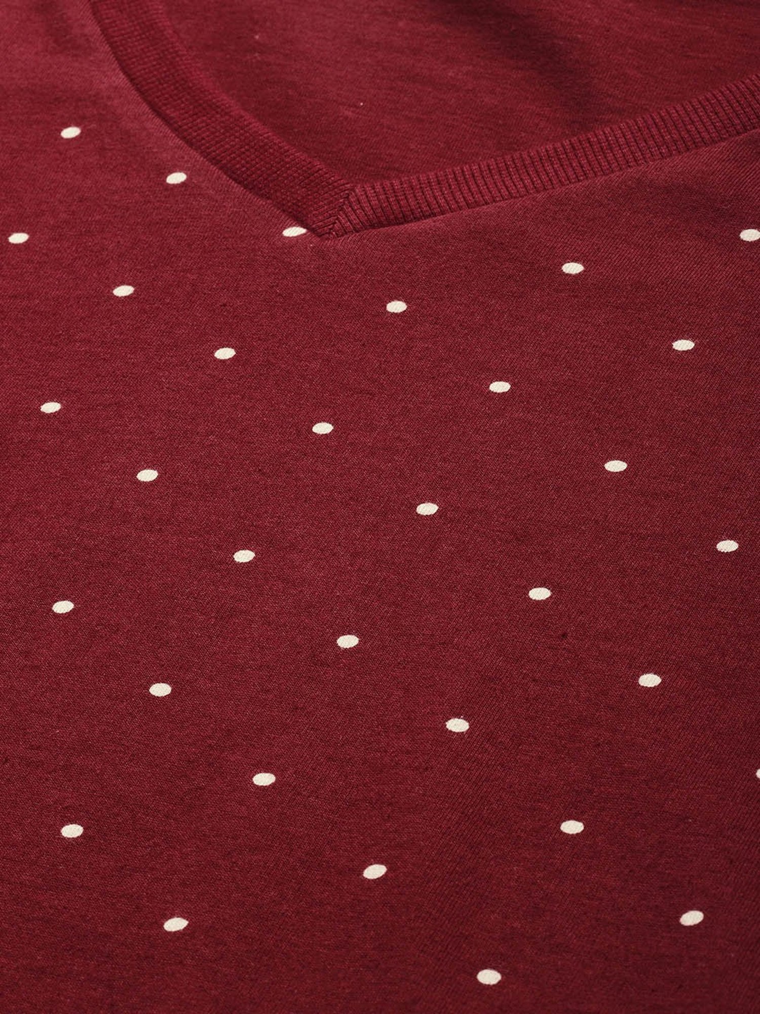 Chemistry Burgundy Polka Dot Top & Joggers Set