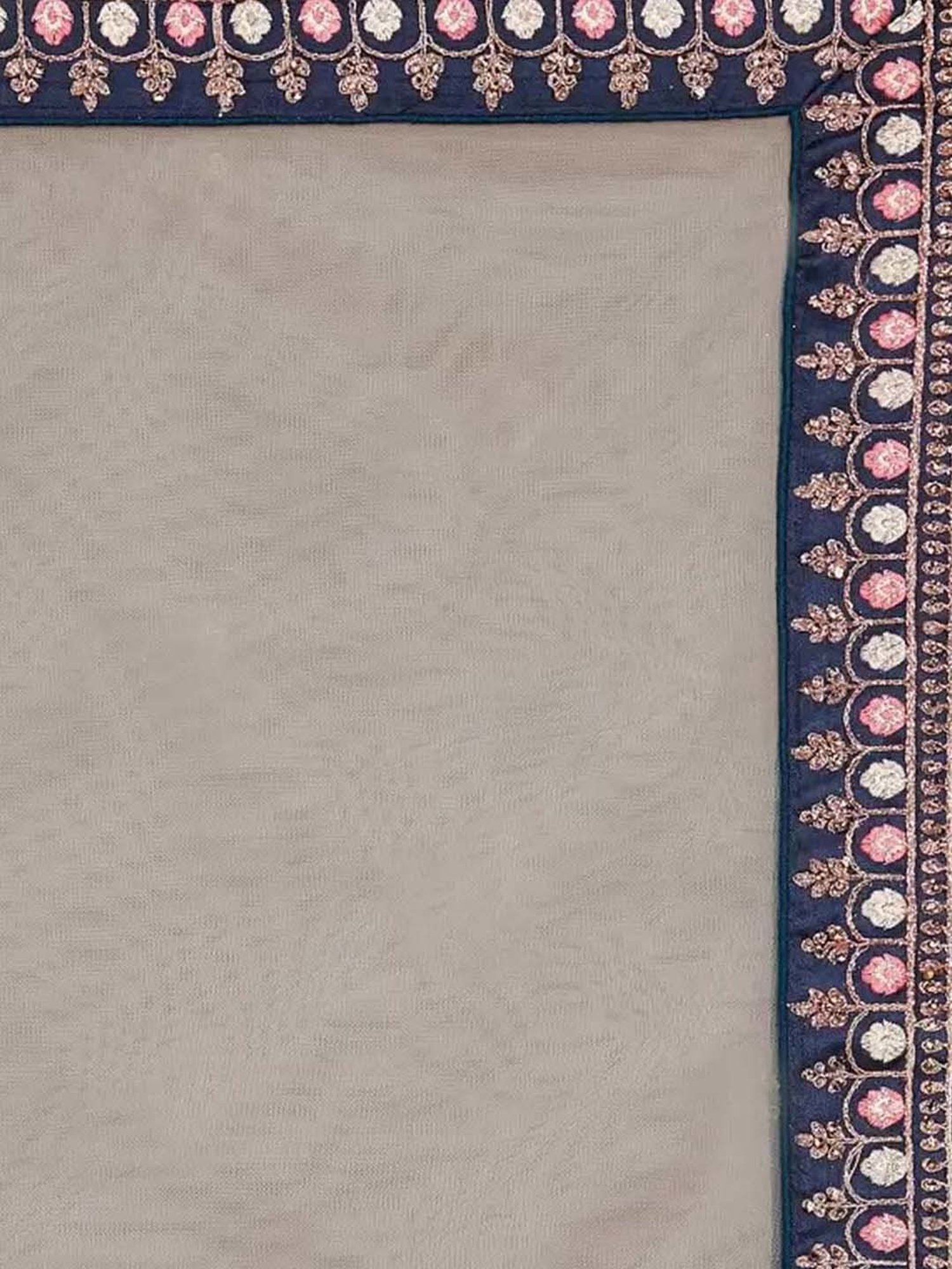 APNISHA Blue Embroidered Semi Stitched Lehenga Choli Set With Dupatta