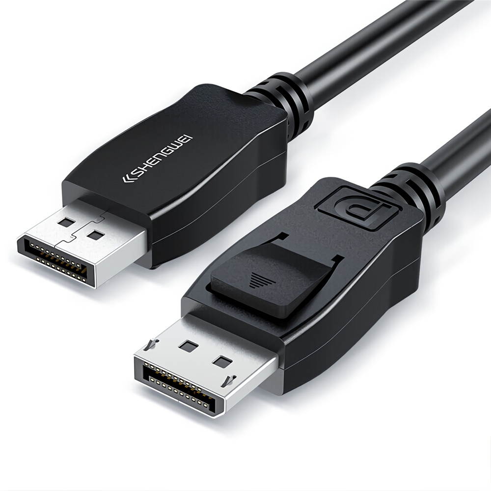 SHENGWEI DP Male to Male Cable 2K*4K HD Video Audio Cable 1080P Displayport Cable for HDTV Projector Display DP-2010B 1M