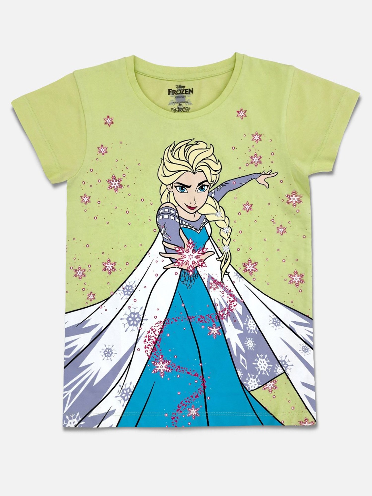 Kidsville Green Cotton Printed T-Shirt