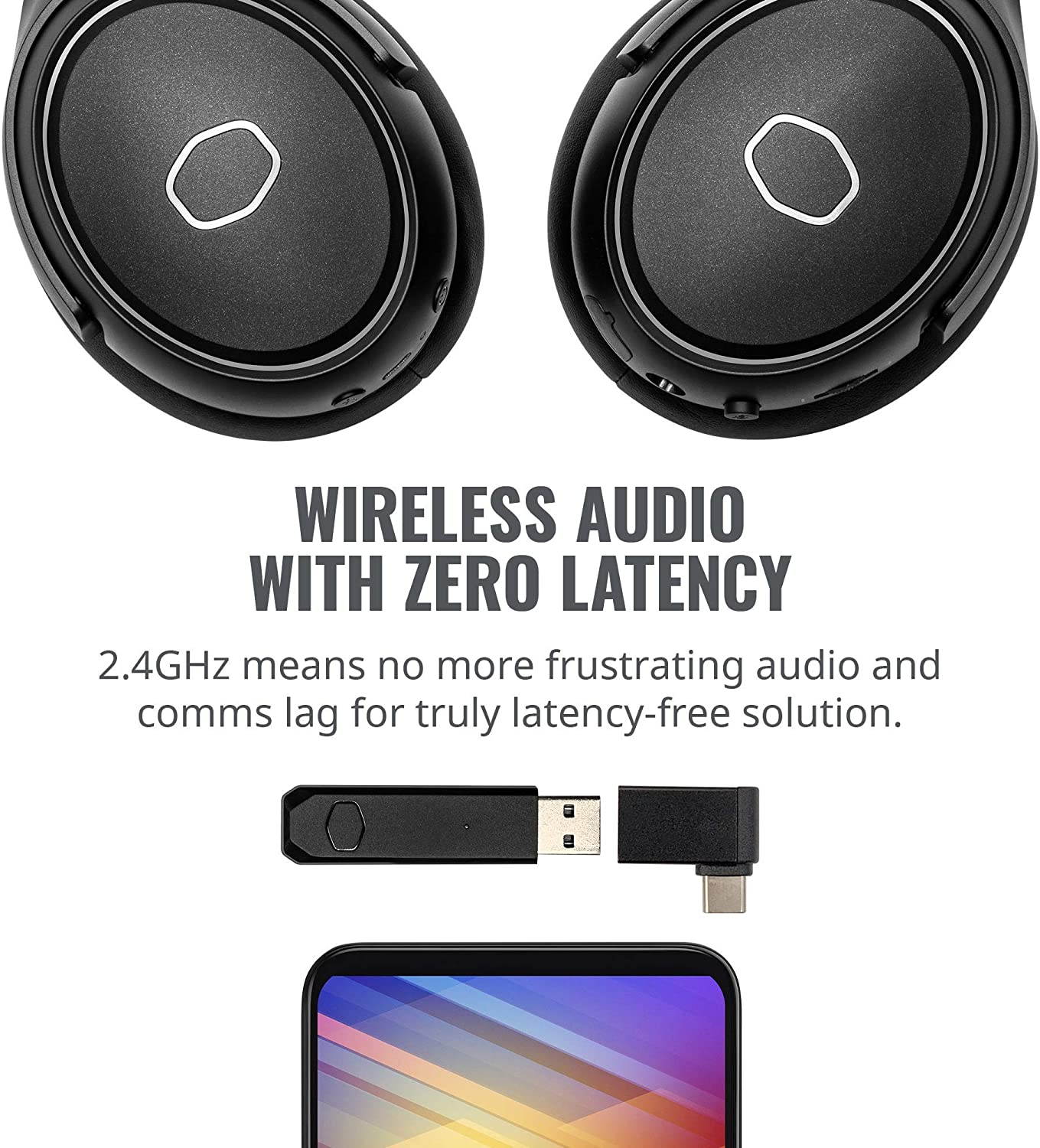 Cooler Master MH670 Gaming Headset with 2.4GHz Wireless, Virtual 7.1 Surround Sound, and Multi-Platform Compatibility