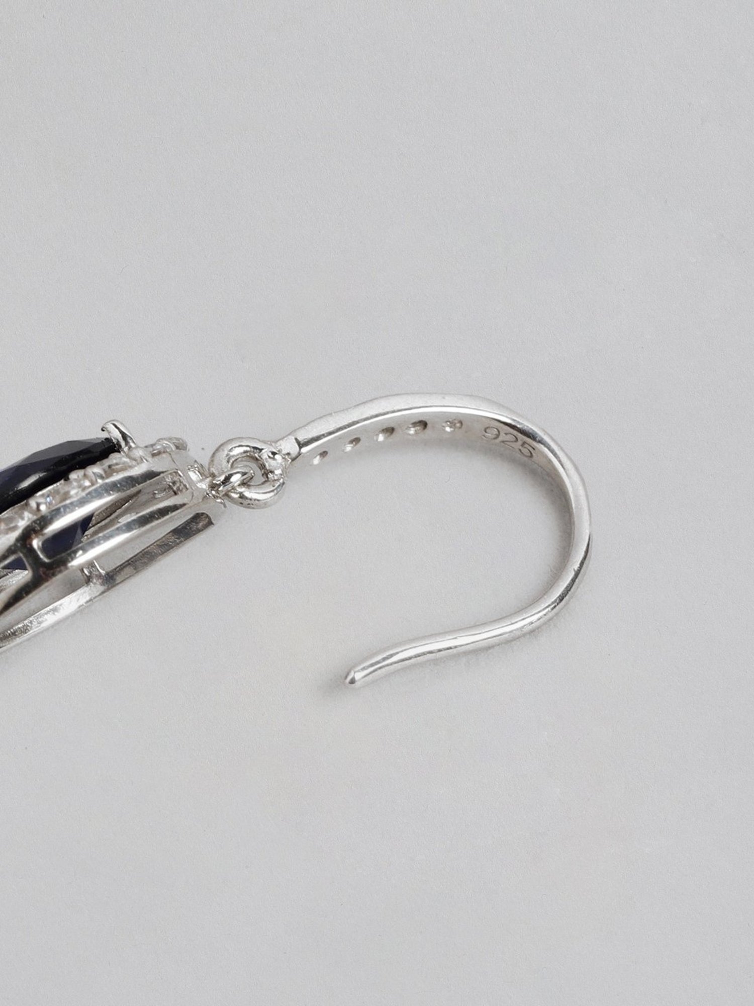 Zavya 925 Sterling Silver Sapphire Cascade Rhodium Drop Earrings For Women