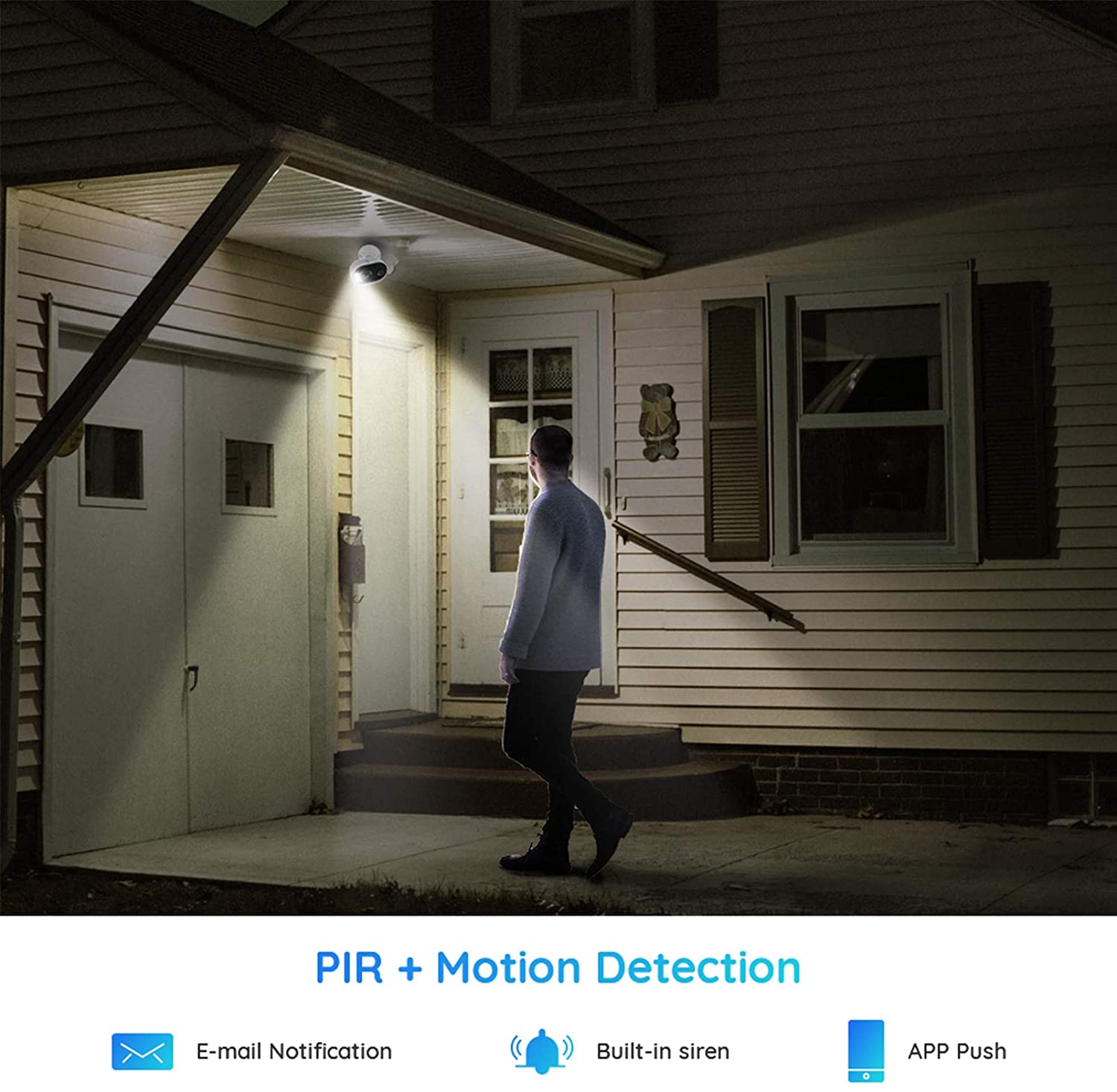 2pcs Reolink Lumus Spotlight WiFi Security Camera Outdoor 1080P HD Plug-in IP Camera, PIR Motion Alerts, 2-Way Talk and Siren Alarm, Cloud/Micro SD Card Storage