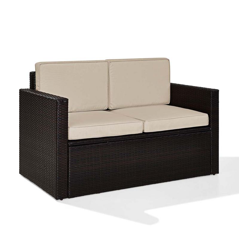 Tahoe Outdoor Three-Seater Sofa - Brown Wicker - Serta