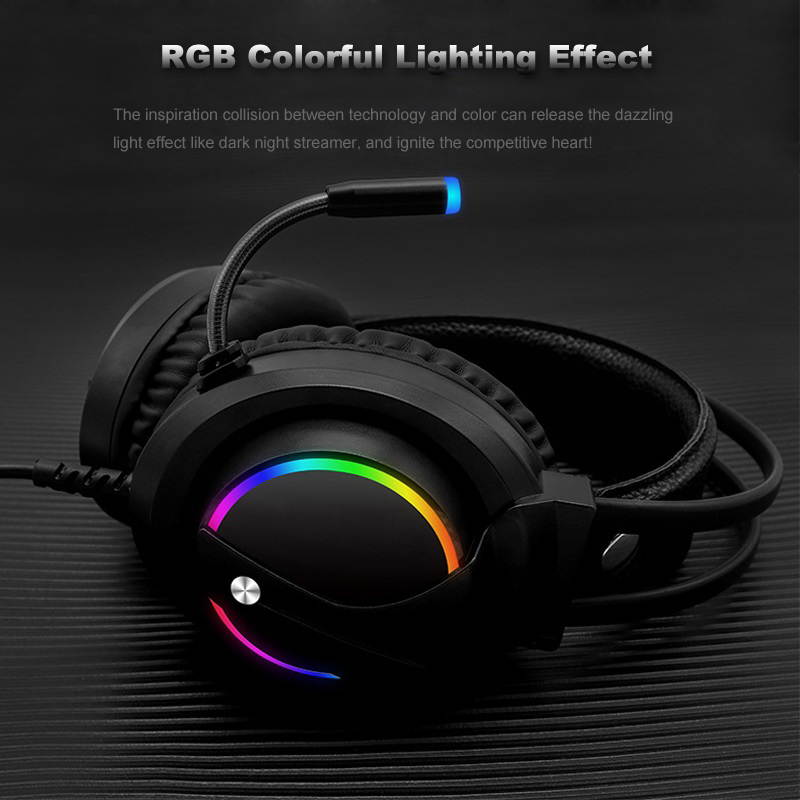 USB Game Headset 7.1 Channel Wired Headset With Mic & LED Noise Cancellation For Desktop Computer Games
