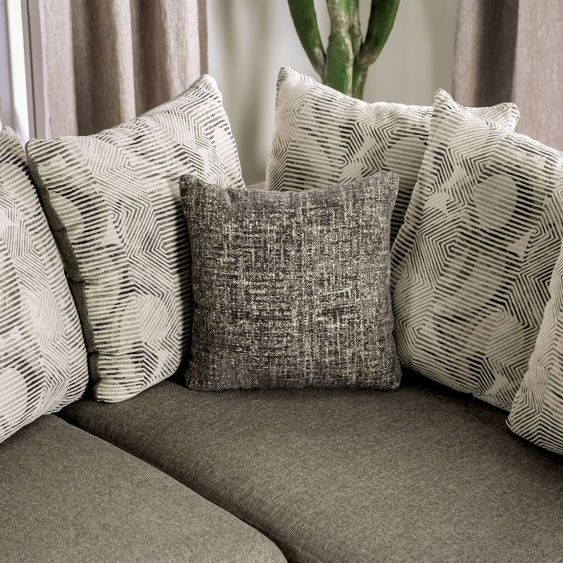 5pc French Seamed Sectional Mona Abstract Gray - Project 62™