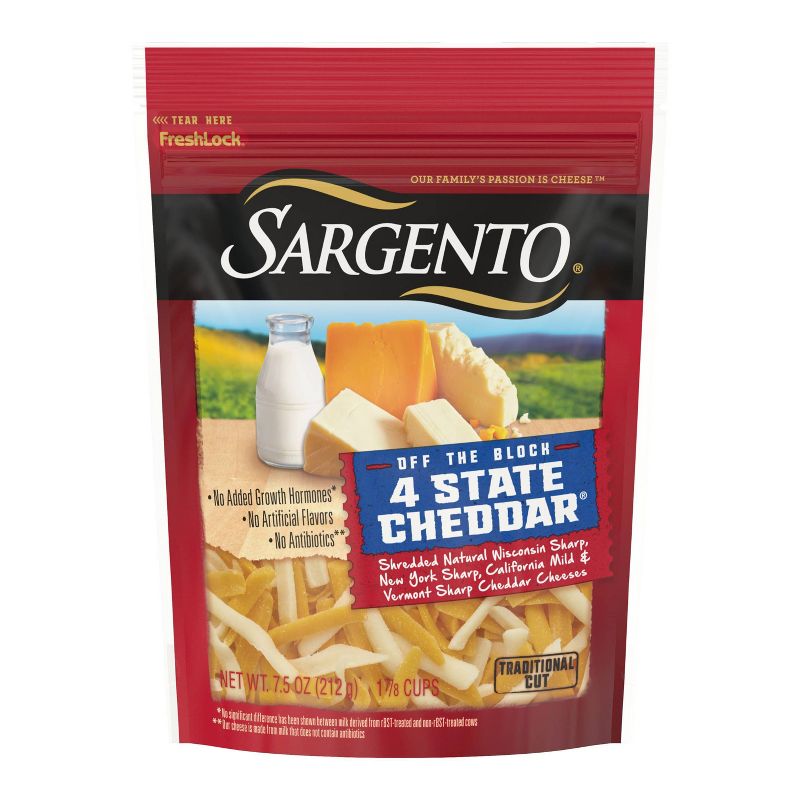 Sargento 4 State Natural Cheddar Shredded Cheese - 7.5oz
