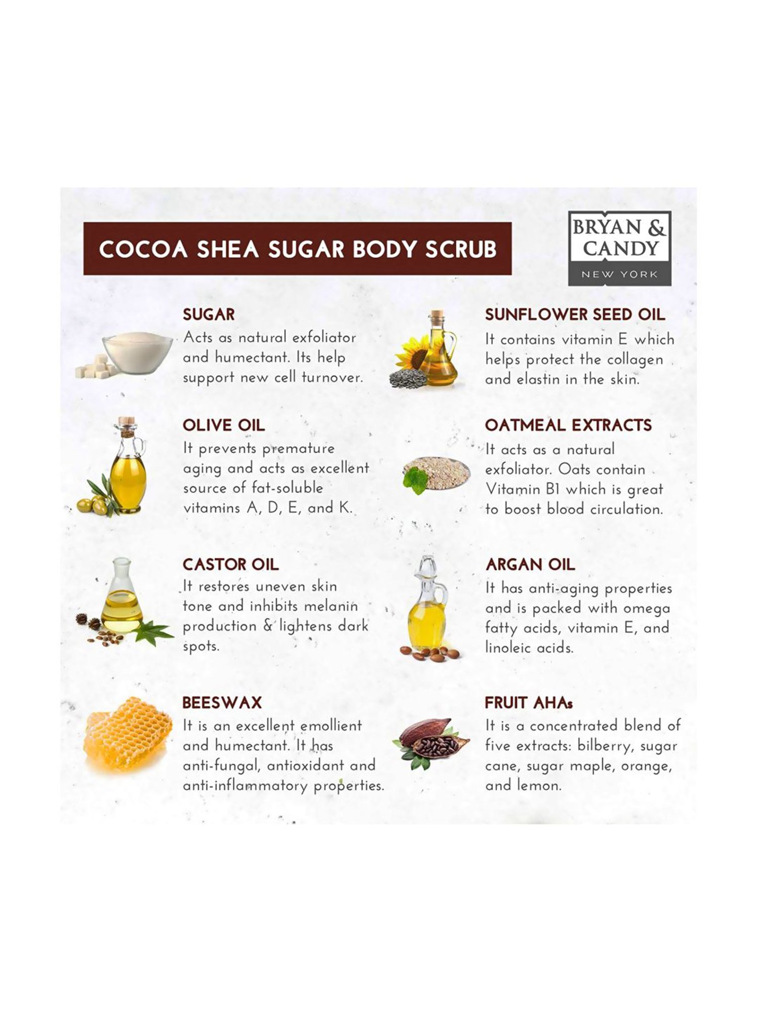 Bryan & Candy New York Cocoa Shea Sugar Body Scrub - 200 gm