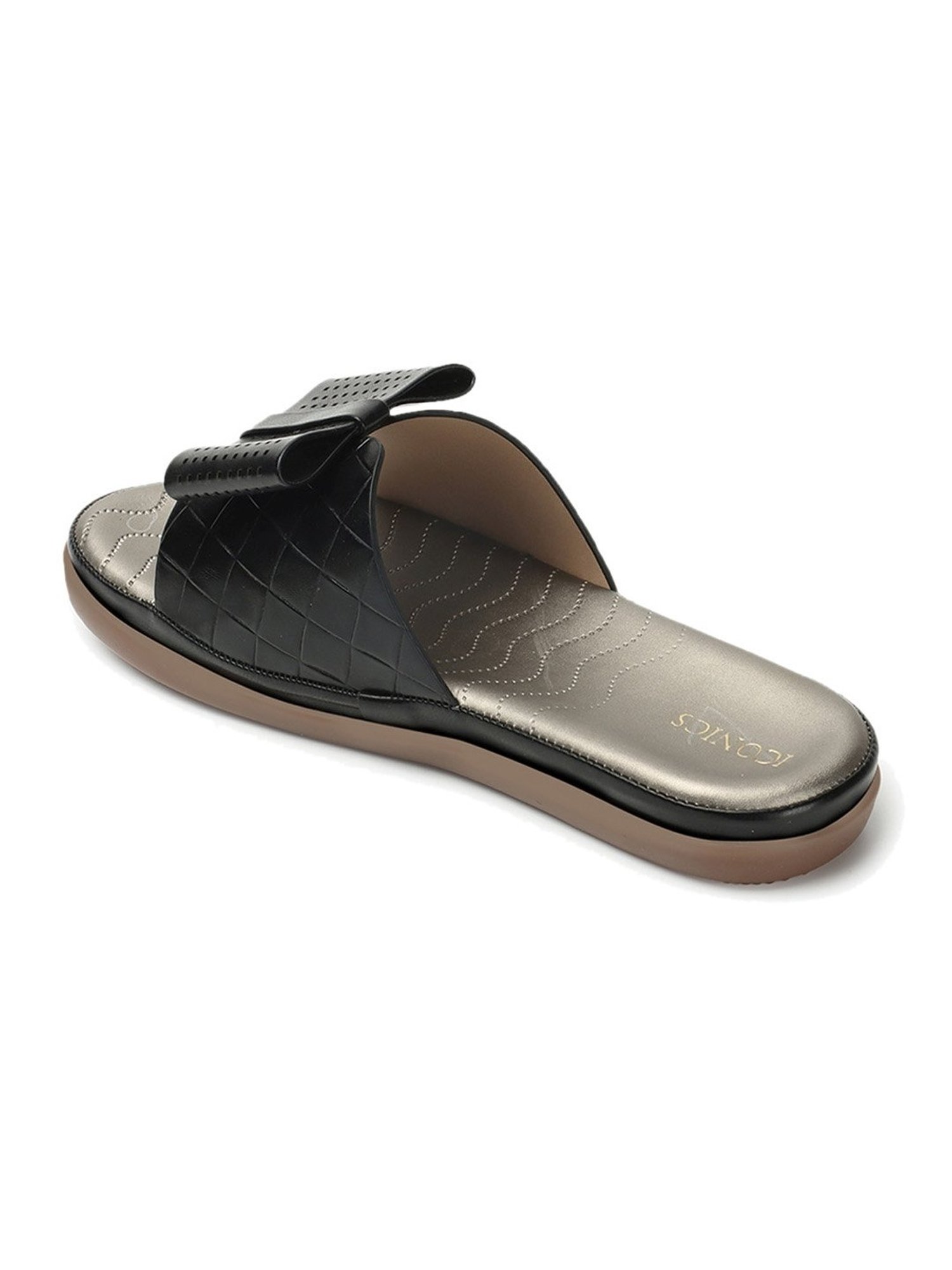 Iconics Women's Black Casual Sandals
