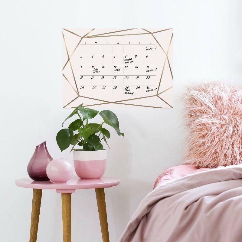 Blush Beauty Dry Erase Calendar Peel and Stick Giant Wall Decal - RoomMates
