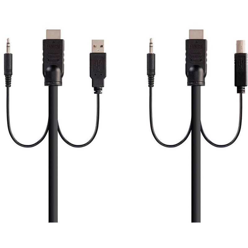 Monoprice HDMI USB 3.5mm Audio Combo Cable - 6 Feet, 4K@60Hz, High Dynamic Range (HDR) For KVM Switches - Switch Series