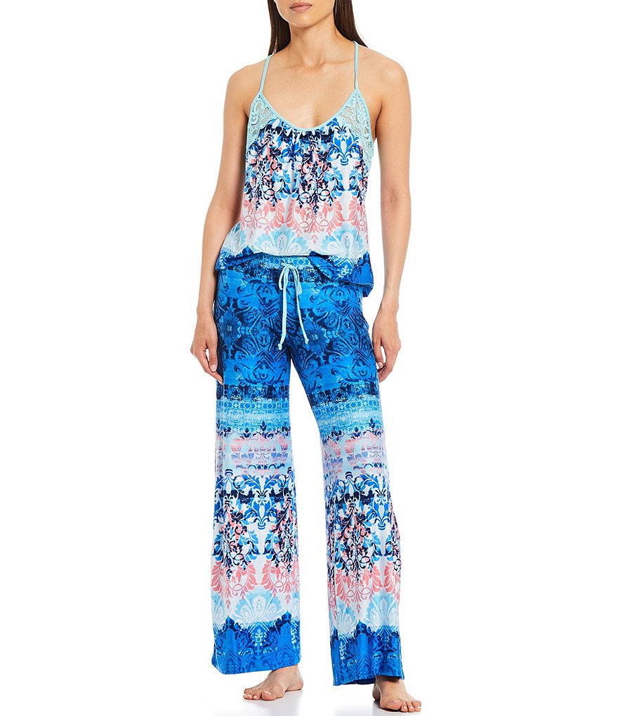 Cabernet Paisley Printed Woven Coordinating Pajama Set