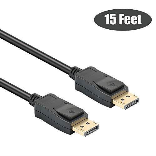 displayport to dp 4k 60hz 15 feet cable, benfei displayport to display port male to male cable gold-plated cord compatible for
