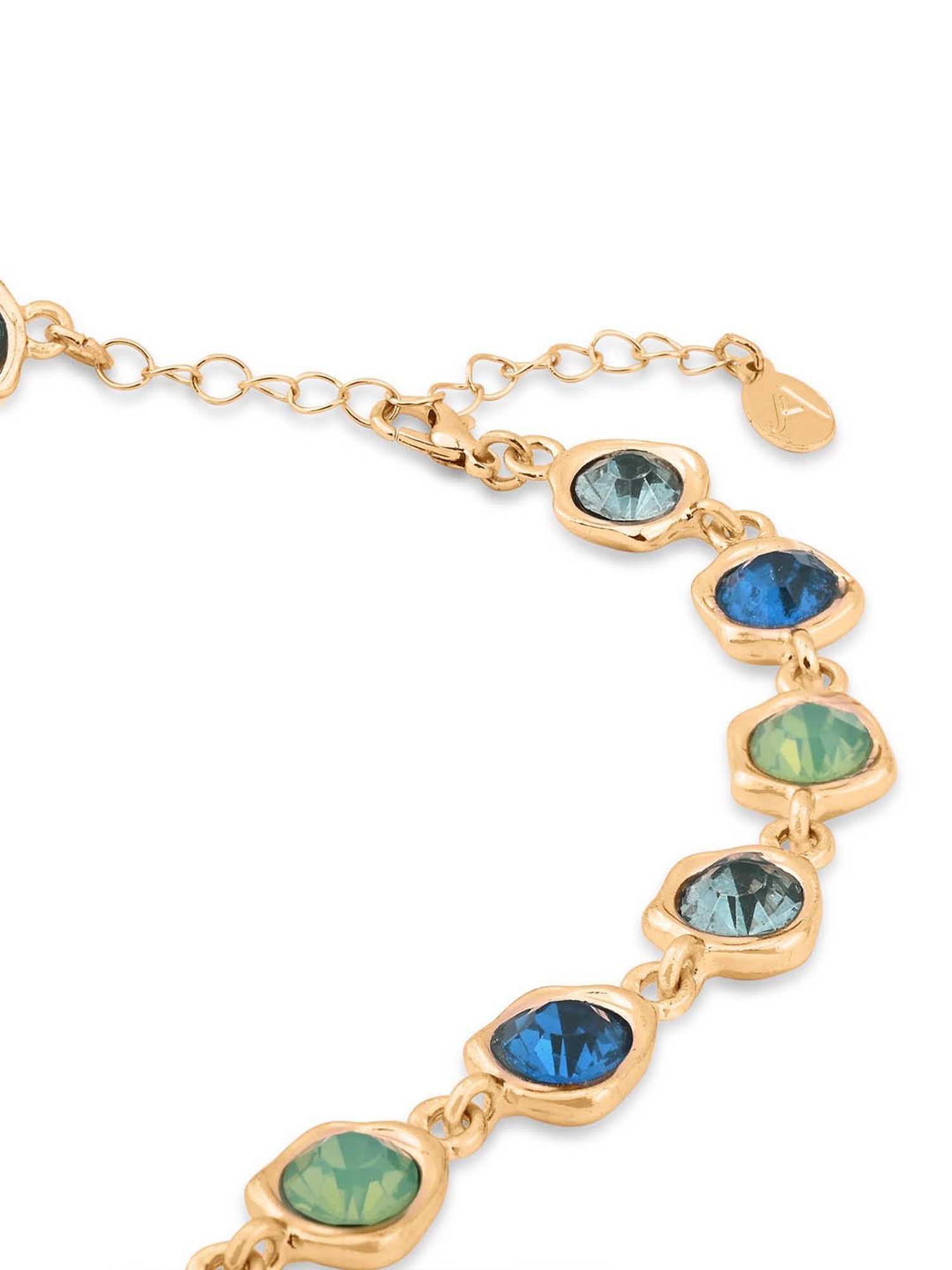 Accessorize London Green Organic Gem Collar Necklace for Women