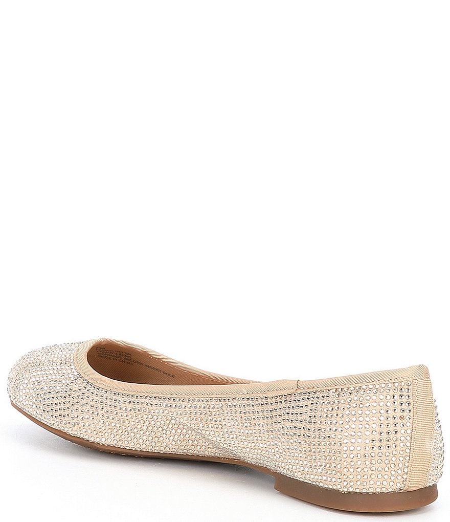 GB Star-Brite Microfiber Rhinestone Detail Ballet Flats