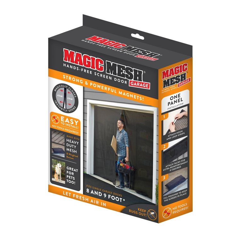 Magic Mesh Hands-Free Garage Screen Door