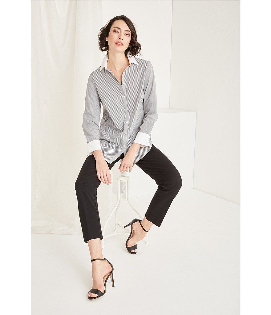 Ming Wang Knit Pull-On Ankle Pants