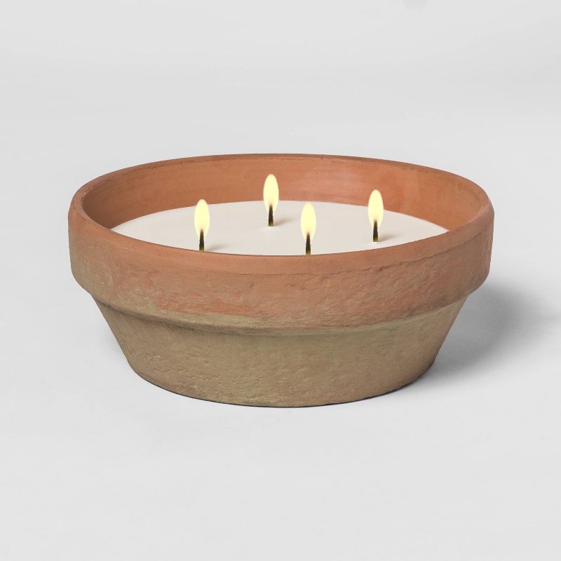25oz Citronella 4-Wick Candle in Terracotta Pot Citrus - Smith & Hawken™