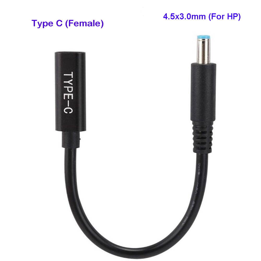 USB 3.1 Type C USB C Laptop Charger Power Adapter Converter Cable USB Type C Female to 4.5*3.0mm DC Plug Jack for HP 65W or below Laptops