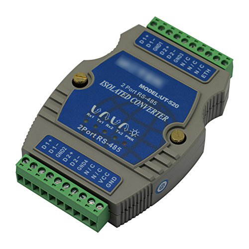 Plugadget External-powered, 2 Port RS-485 Repeater, Rail-mounted, PhotoElectric Isolation UT-520