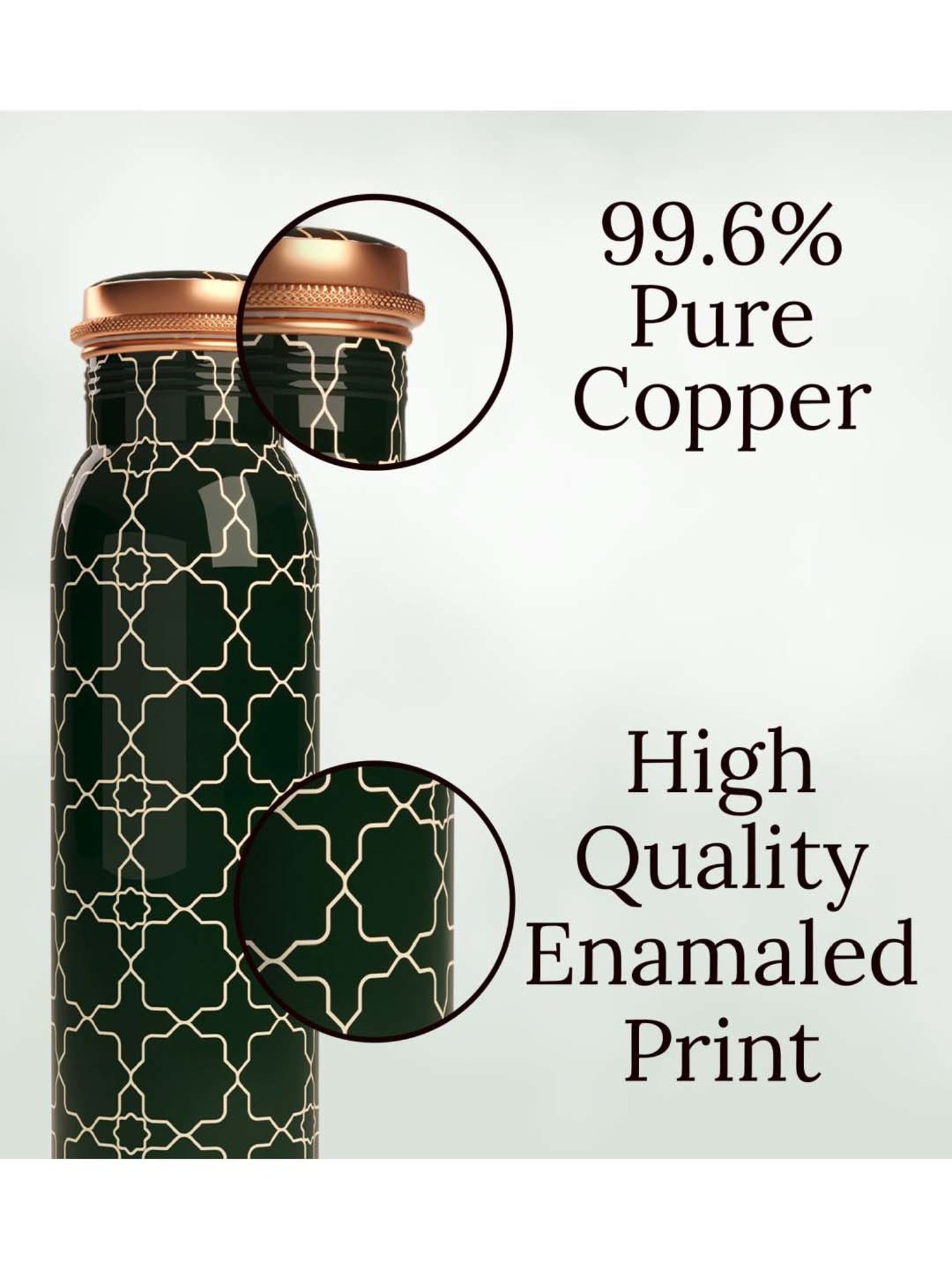 Everything Beautiful Green Copper Water Bottle - Standard (0.9 L)